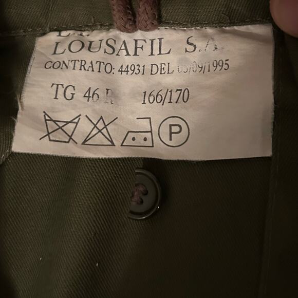 Vintage Italian Army Olive Green Field Jacket Parka / Mens Medium - Picture 5 of 5